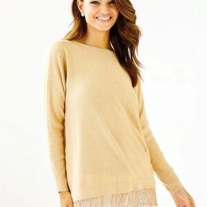 Lily Pulitzer Glenda Coolmax Fringe Sweater Size Small